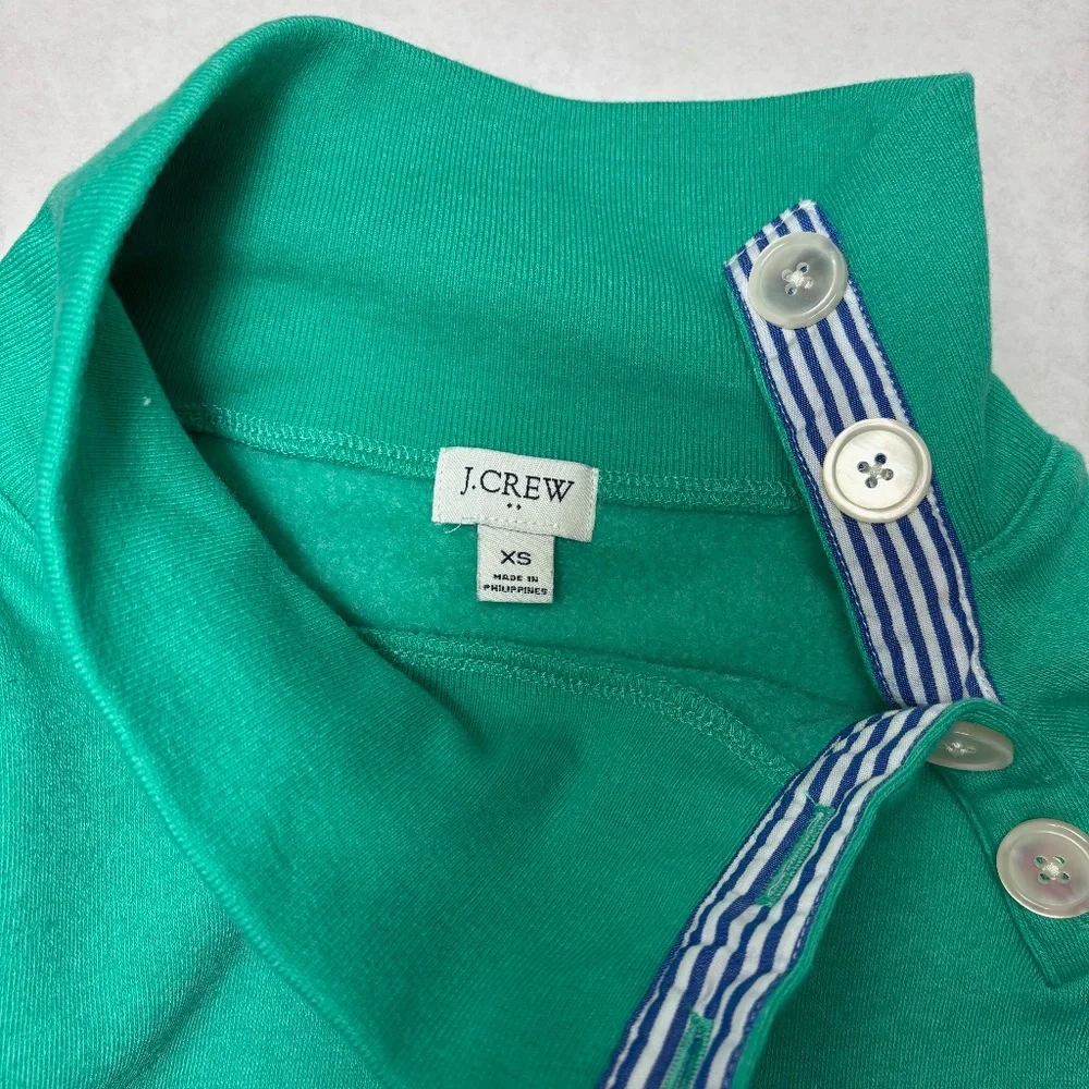 J. Crew Wide Button-Collar Pullover Sweatshirt in Cloudspun Fleece - Picture 7 of 8